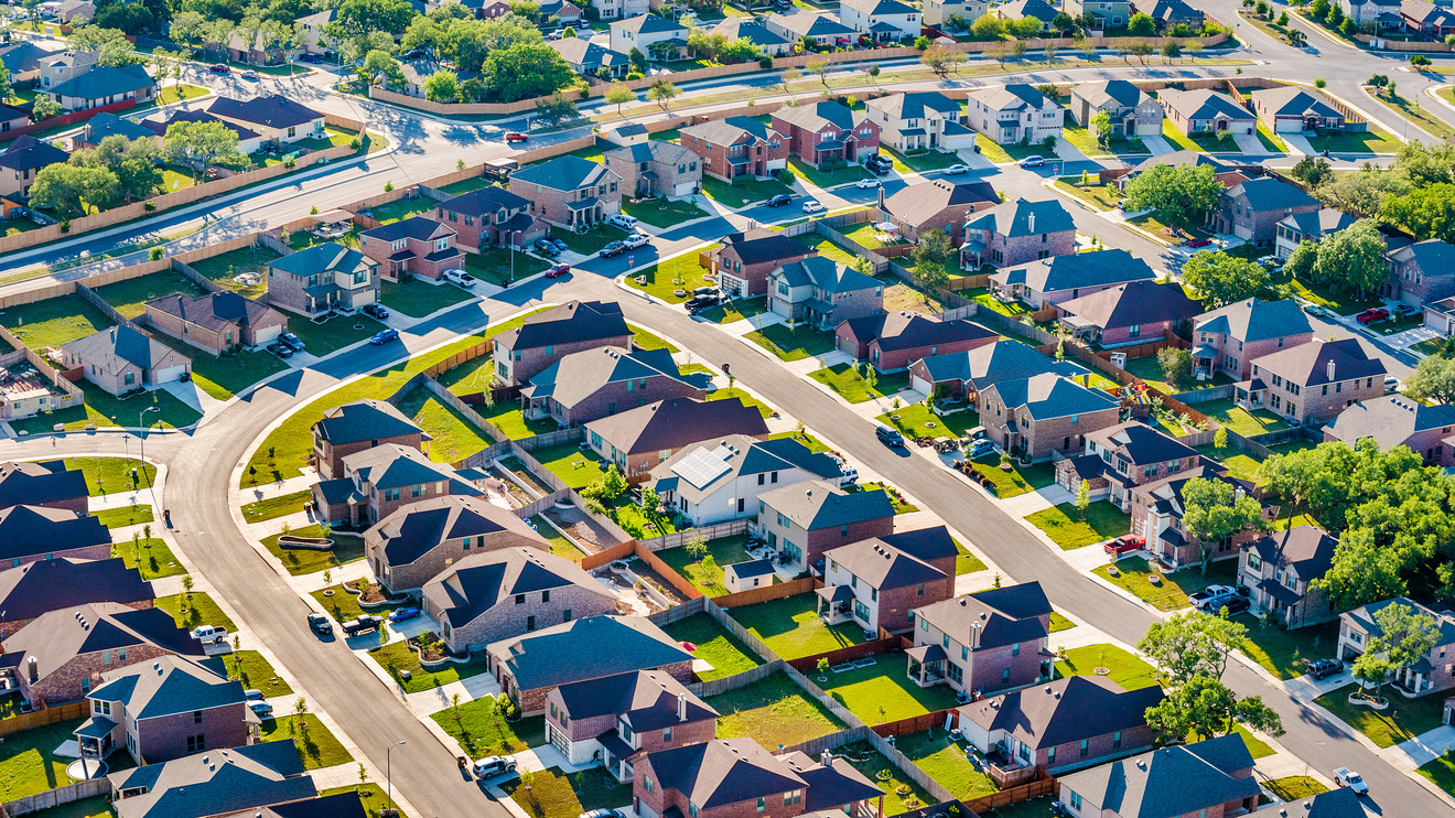 A neighborhood of homes